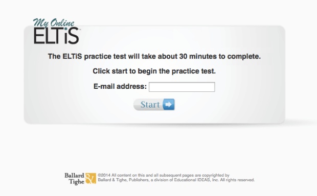 「ELTiS」の公式サイトで参考問題に挑戦することができます（http://www.eltistest.com/practicetest/）。