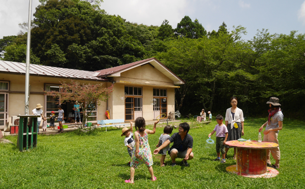 「あまマーレ」にて7月に開催された、「シャボン玉イベント」。