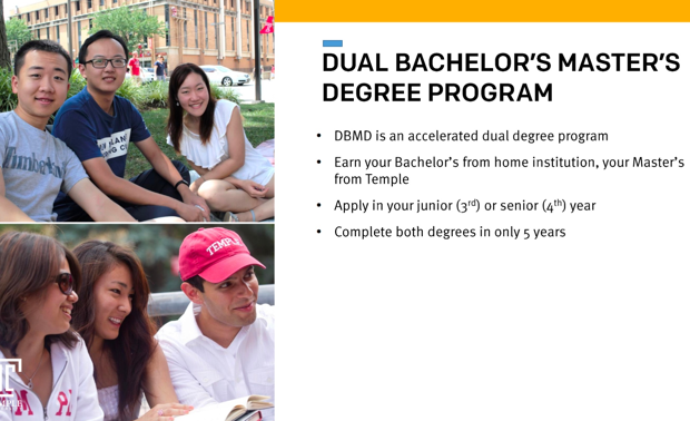 テンプル大学の「DBMDプログラム」の説明資料より。
