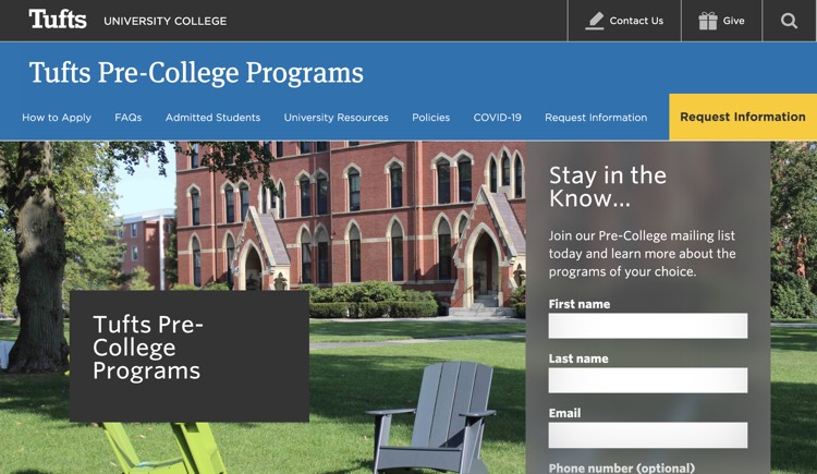 タフツ大学 学部講義を受けて単位取得も可能 高校生 プレカレッジ夏プログラム21