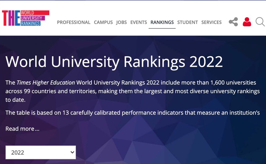 The世界大学ランキング22 Top10は同じ顔ぶれ 50は中国などアジア圏が順位を上げ躍進が続く